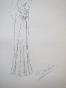VIONNET Workshop - Original drawing - Pencil - Dress tied in the back 125