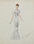VIONNET Workshop - Original drawing - Pencil - White draped dress 279