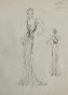 VIONNET Workshop - Original drawing - Pencil - Belted dress 311