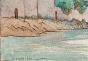 Auguste ROUBILLE - Original painting - Gouache - The creek