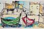 Michel DE ALVIS - Original Painting - Oil - The boats