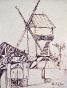 Michel DE ALVIS - Original drawing - Felts - The Moulin de la Galette 2