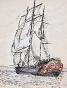Armel DE WISMES - Original Painting - Watercolor - Galleon 2