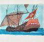 Armel DE WISMES - Original Painting - Watercolor - Galleon at sea 7