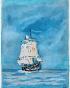 Armel DE WISMES - Original Painting - Watercolor - Galleon at sea 8
