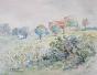 Etienne GAUDET - Original painting - Watercolor - South of France countryside GAUDET - Peinture originale - Aquarelle - Campagne du Sud de la France