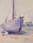 Etienne GAUDET - Original painting - Watercolor - Boat in Paimpol