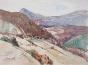 Etienne GAUDET - Original painting - Watercolor - Seen from the fort of Amélie les bains