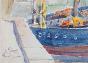 Etienne GAUDET - Original painting - Watercolor - Boat in Perros Guirec