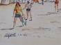 Etienne GAUDET - Original painting - Watercolor - Beach Croix-de-Vie