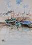 4Etienne GAUDET - Original painting - Watercolor - Boats at Croix de vie