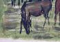 Edouard RIGHETTI  - Original painting - Watercolor - Horses in Spain