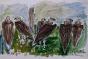 Edouard RIGHETTI  - Original painting - Watercolour - Vultures