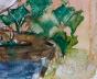 Edouard RIGHETTI - Original painting - Watercolour - Taube on the Plant