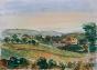 Edouard RIGHETTI  - Original painting - Watercolour - Hérault Landscape La Ceta