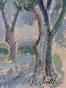 Edouard RIGHETTI  - Original painting - Gouache - Trees Le Pian, Bordeaux