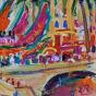 Edouard RIGHETTI  - Original painting - Gouache - The Lemon Festival in Menton