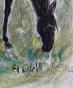 Edouard RIGHETTI  - Original painting - Watercolour - Horse in Blainville