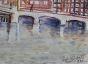 Edouard RIGHETTI  - Original painting - Watercolour - Miagre Bridge, Ansterdam
