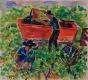 Edouard RIGHETTI  - Original painting - Watercolour gouache - The Harvest