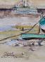 Etienne GAUDET - Original painting - Watercolor - The harbour of St Gilles