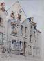 Etienne GAUDET - Original painting - Watercolor - Blois, Rue de papegaults