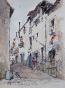 Etienne GAUDET - Original painting - Watercolor - Blois, rue Rochefort