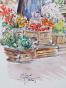 Etienne GAUDET - Original painting - Watercolor - Blois market 15