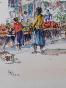 Etienne GAUDET - Original painting - Watercolor - Blois market 17