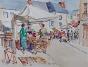 Etienne GAUDET - Original painting - Watercolor - Market in Saint-Gilles-Croix-de-Vie