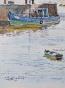 Etienne GAUDET - Original painting - Watercolor - Boats in Croix-de-Vie