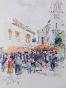Etienne GAUDET - Original painting - Watercolor - St-Gilles-Croix-de-vie Market