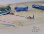 Etienne GAUDET - Original painting - Watercolor - Boats in Croix-de-Vie
