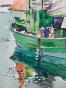 Etienne GAUDET - Original painting - Watercolor - Boats at Croix-de -Vie