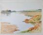 Etienne GAUDET - Original painting - Watercolor - Edge of the Loire