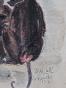 Edouard RIGHETTI  - Original painting - Watercolour - The macaque family