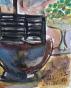 Edouard RIGHETTI  - Original painting - Watercolor - The cat in the workshop