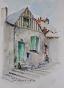 Etienne GAUDET - Original painting - Watercolor - Blois, old house