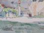 Etienne GAUDET - Original painting - Watercolor - Village