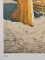 Loic DUBIGEON - Original print - Lithograph - Tents in Deauville