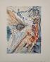 Salvador DALI - Print - Woodcut - Meeting of two herds, Dante's divine comedy
