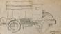 Auguste ROUBILLE - Original drawing - Pencil - Truck
