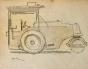 Auguste ROUBILLE - Original drawing - Pencil - Tractor 2