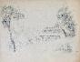 Auguste ROUBILLE - Original drawing - Pencil - Country house