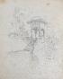 Auguste ROUBILLE - Original drawing - Pencil - Staircase at the water's edge