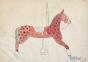 Auguste ROUBILLE - Original painting - Watercolor - Carousel horse 1