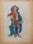 Auguste ROUBILLE - Original painting - Gouache - The Musketeer