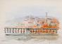Janine JANET - Original painting - Watercolor - Grasse, view of the Cours