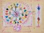 Janine JANET - Original painting - Gouache - Colored rosette for handkerchiefs