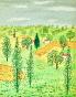 Maurice LOIRAND - Original print - Lithograph - Houses in the fields